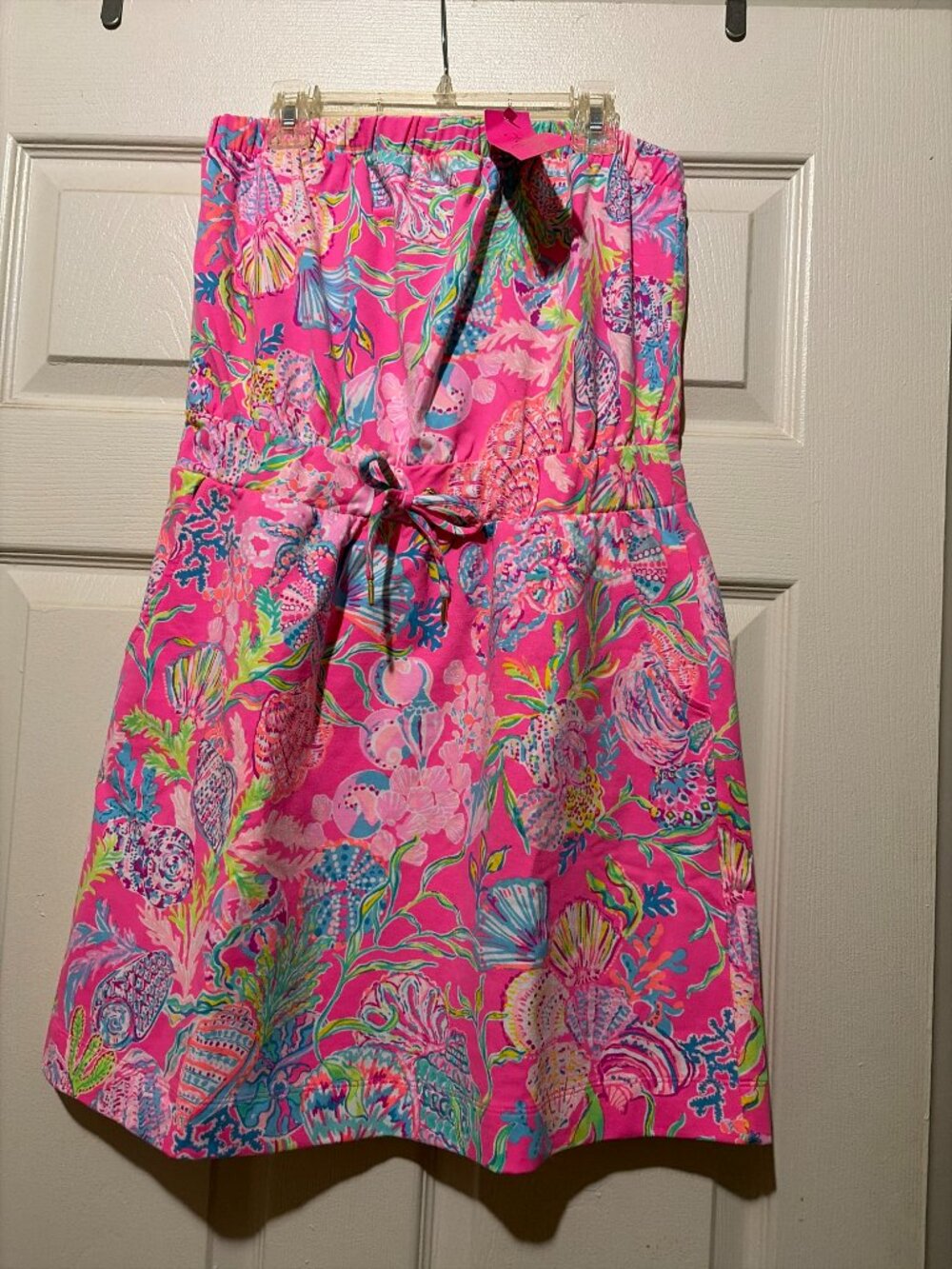 Lilly Pulitzer Strapless Floral Mini Dress Smocked Waist Size M